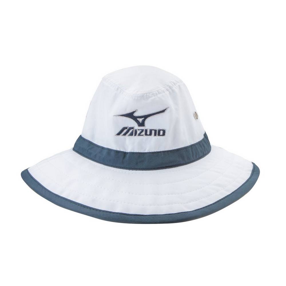 Chapéu Mizuno Golfe Large Brim Sun - Homem - Branco/Azul Marinho - LDTYG3015